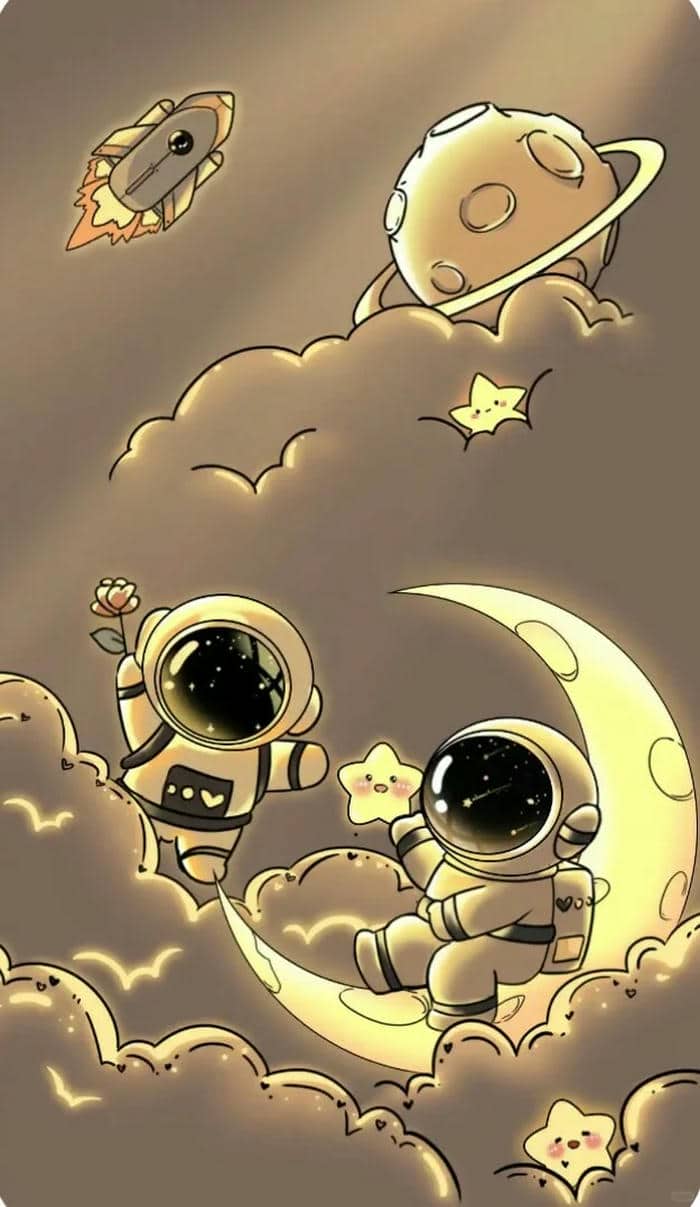 นักบินอวกาศการ์ตูนน่ารักๆ