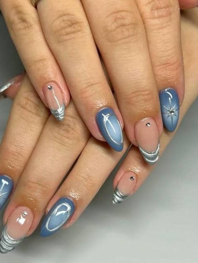 ลายเล็บ เจ ล สีฟ้า น้ํา ทะเล