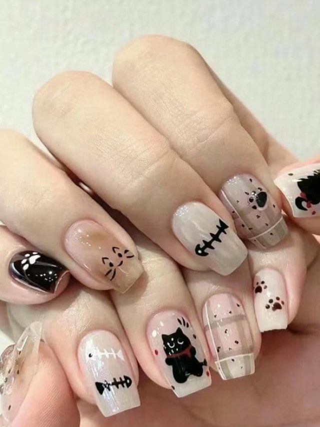 เพ้นเล็บลายแมว-1