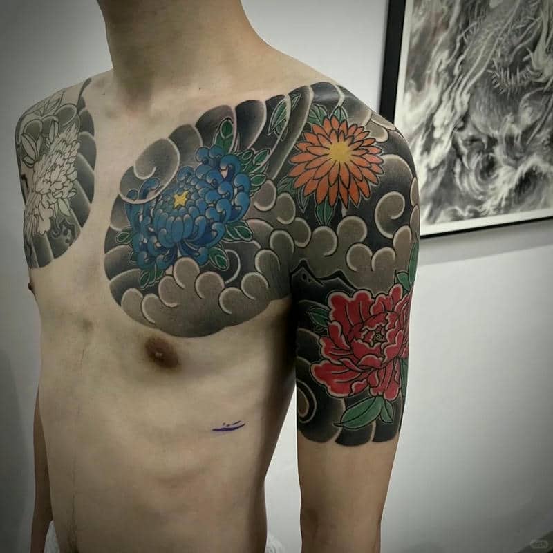 ดอกเบญจมาศ tattoo-1