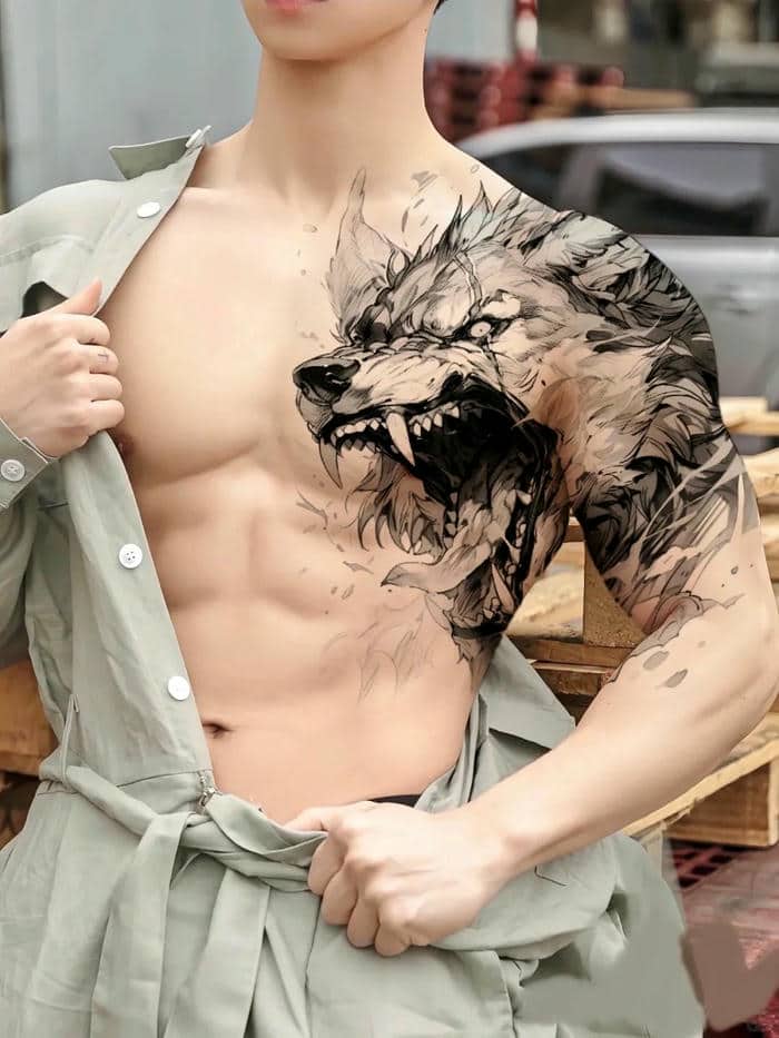 รูปสักลายหมาป่า