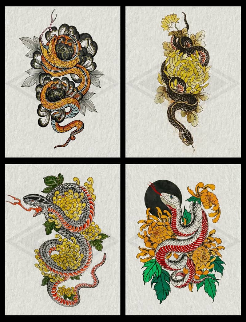 ลายสักงูเท่ๆ