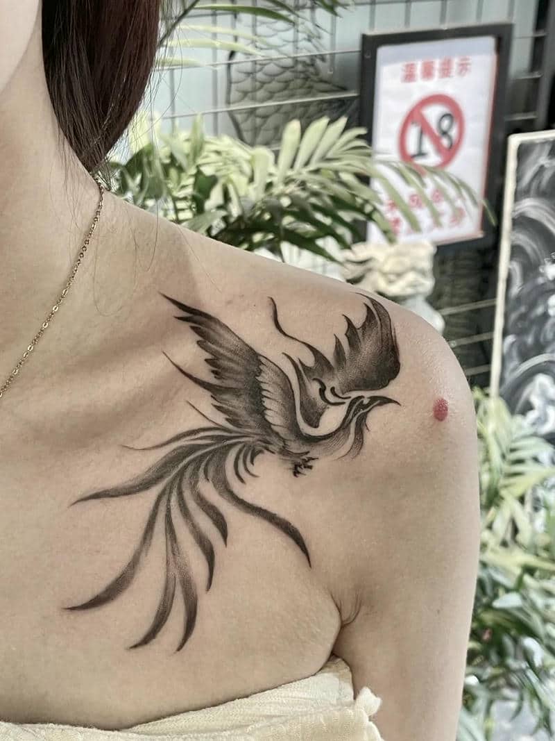 ลายสักรูปนกฟีนิกซ์-1