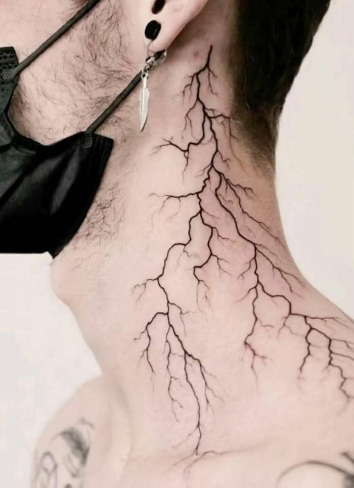 ลายสักสายฟ้าที่แขน