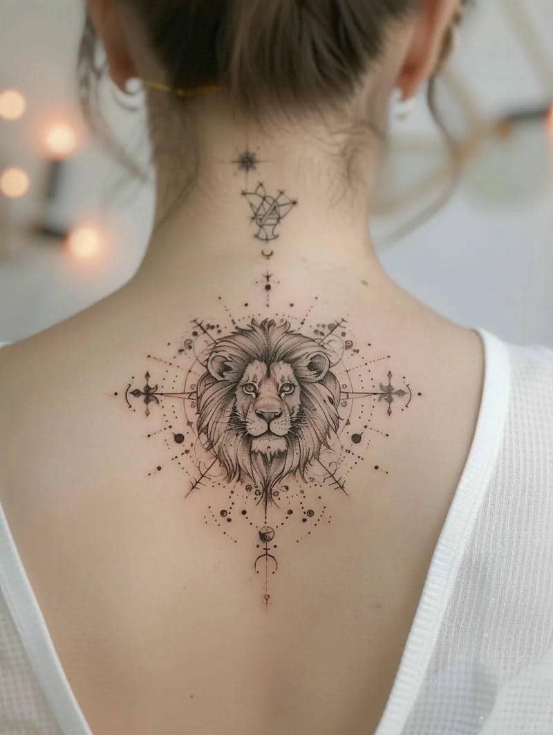 ลายสักสิงโต หลัง