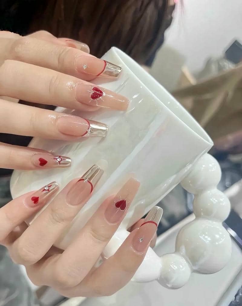 ลายเพ้นท์เล็บสี ลูกแก้ว