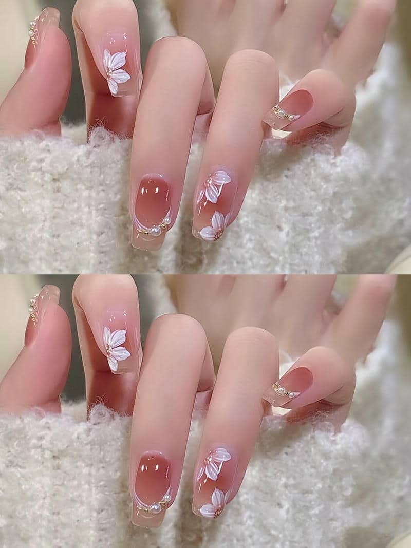 ลายเล็บดอกไม้ น่ารัก
