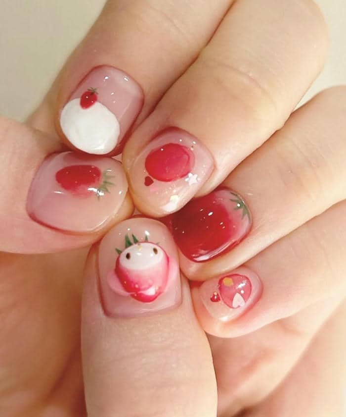 ลายเล็บน่ารักๆ เรียบๆ
