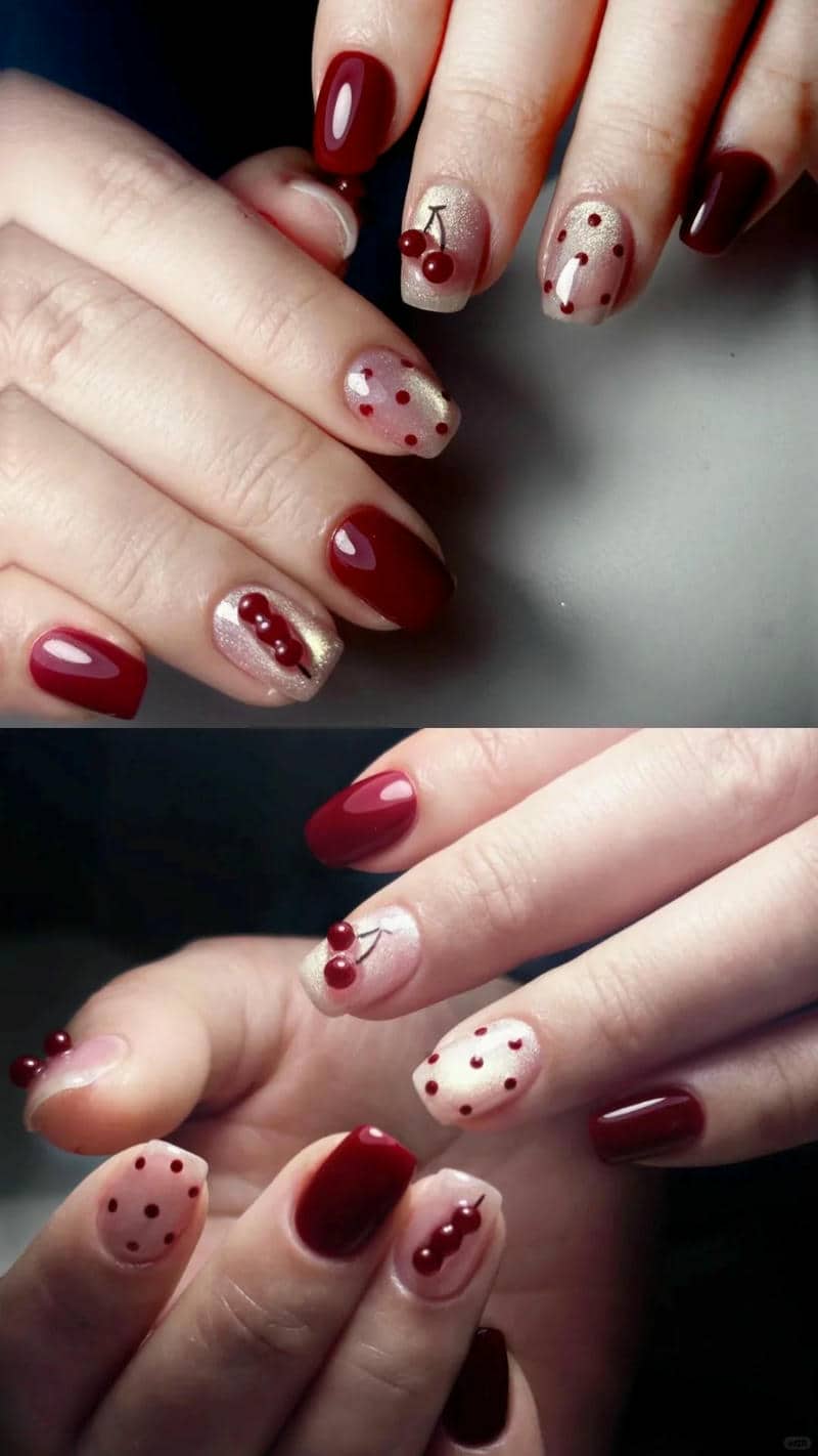 ลายเล็บสตอเบอร์รี่