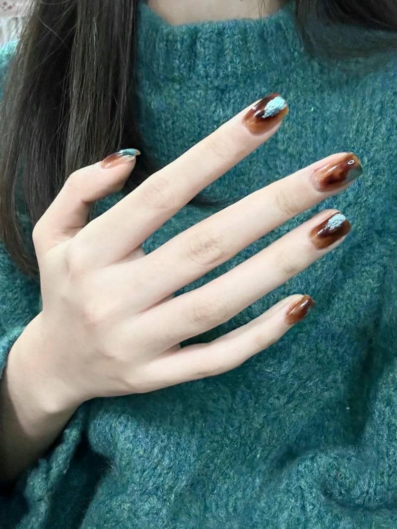 ลายเล็บสวยๆสีเขียว-1