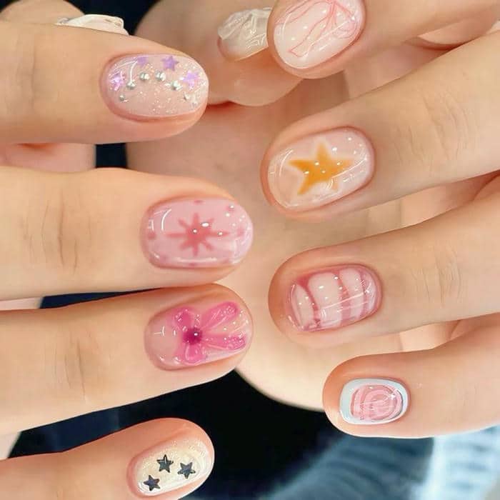 ลายเล็บสั้น น่ารัก