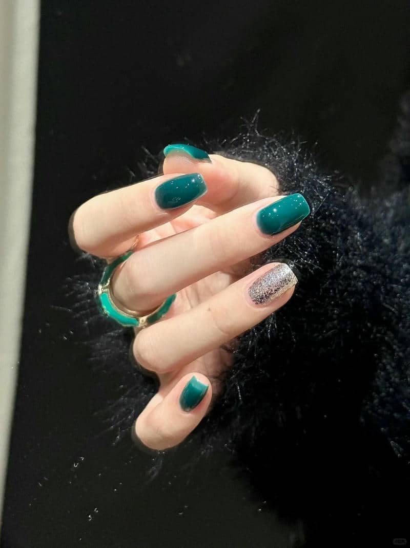 ลายเล็บสีเขียวสวยๆ-1