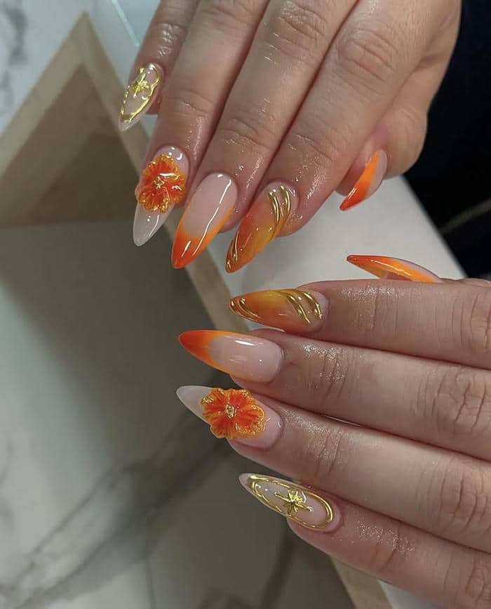 ลายเล็บส้ม