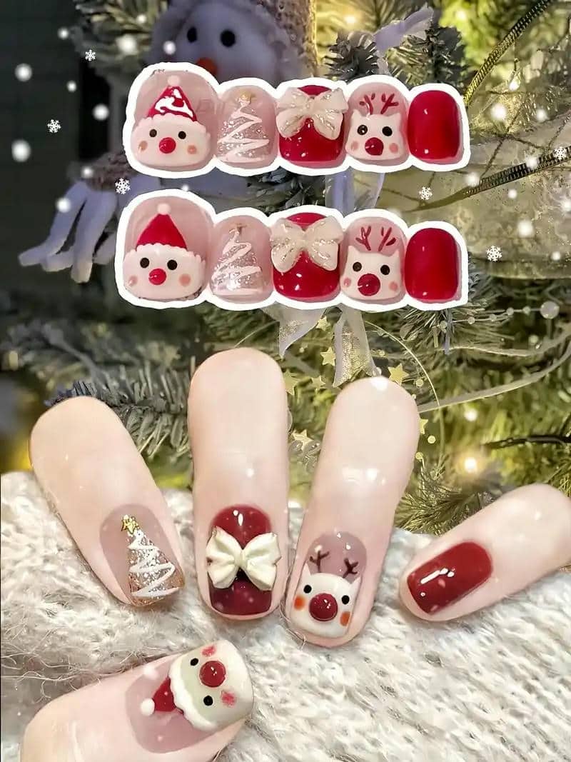 ลายเล็บเจล คริสต์มาส