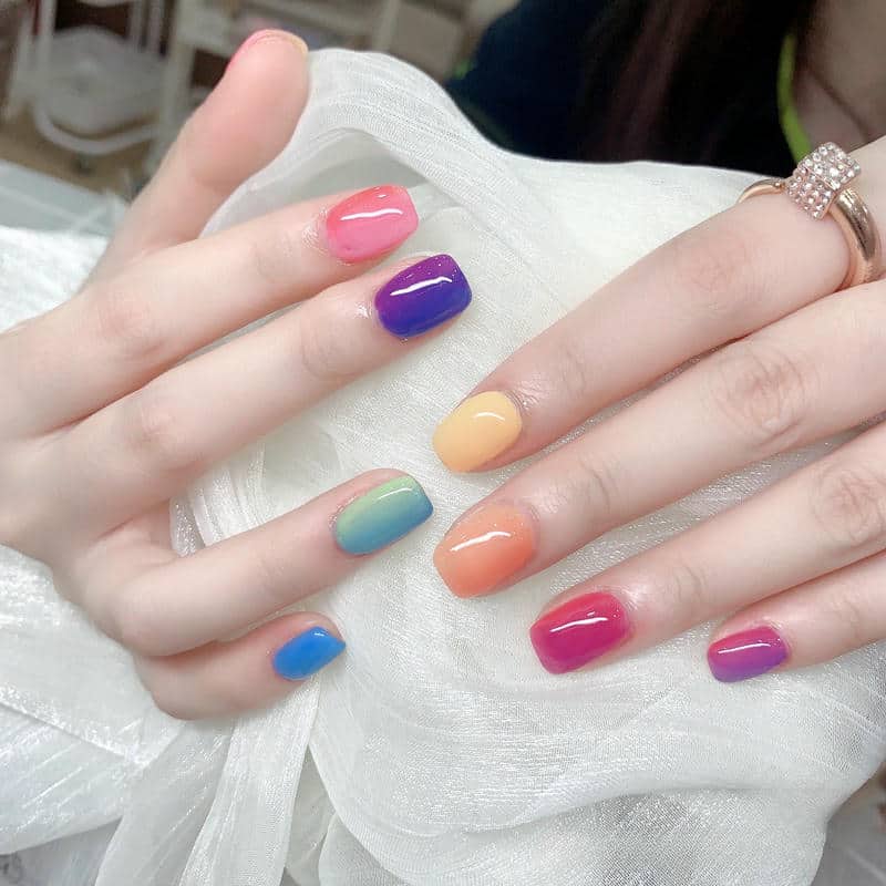 ลายเล็บเจล สีดํา