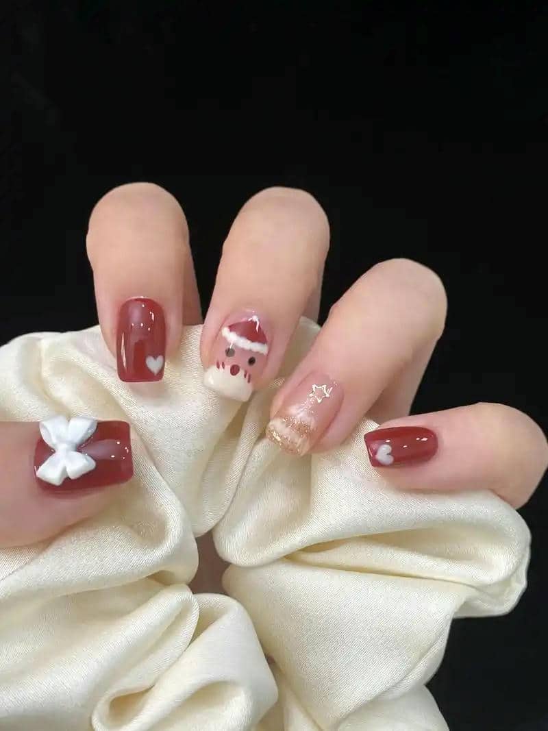 ลายเล็บเจลคริสมาส