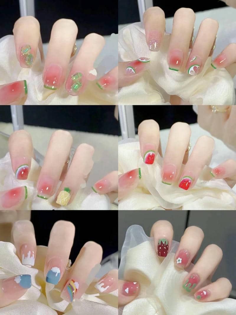 ลายเล็บเจลผลไม้