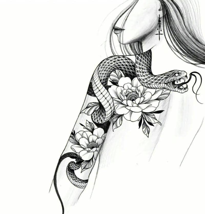 สักงูที่เอว