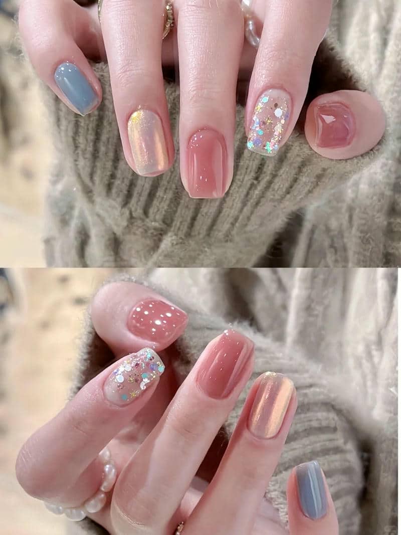 สีเล็บเจลกากเพชรสวยๆ