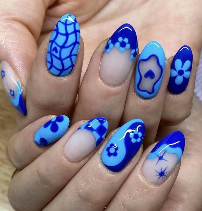 สีเล็บเจลสีน้ำเงิน