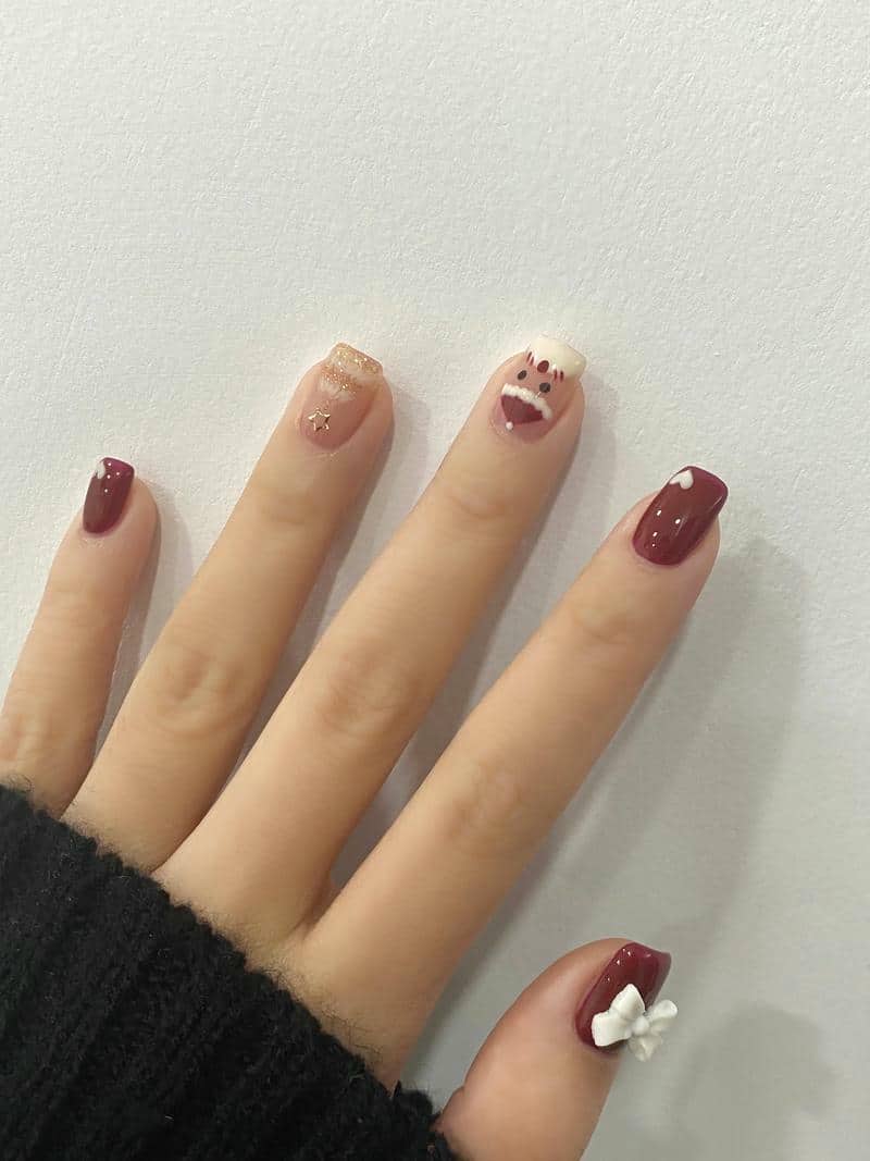 เพ้นท์เล็บคริสต์มาส