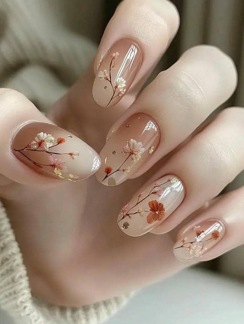 เล็บลายดอกไม้สวยๆ