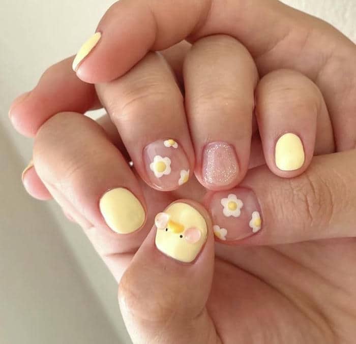 เล็บสีเหลือง มัสตาร์ด