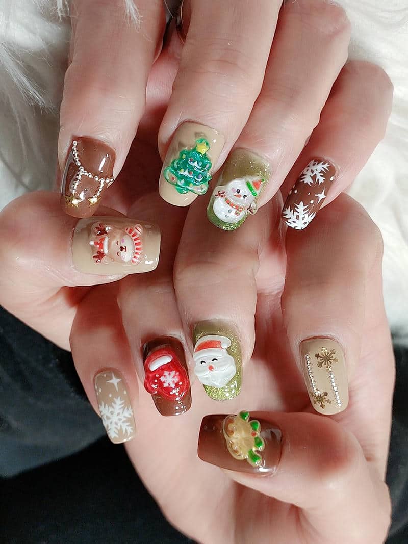 เล็บเจลคริสมาส