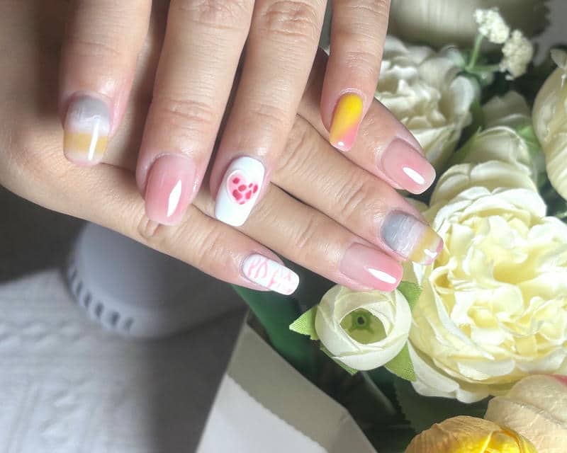 เล็บเจลสีฟ้าทะเล-1