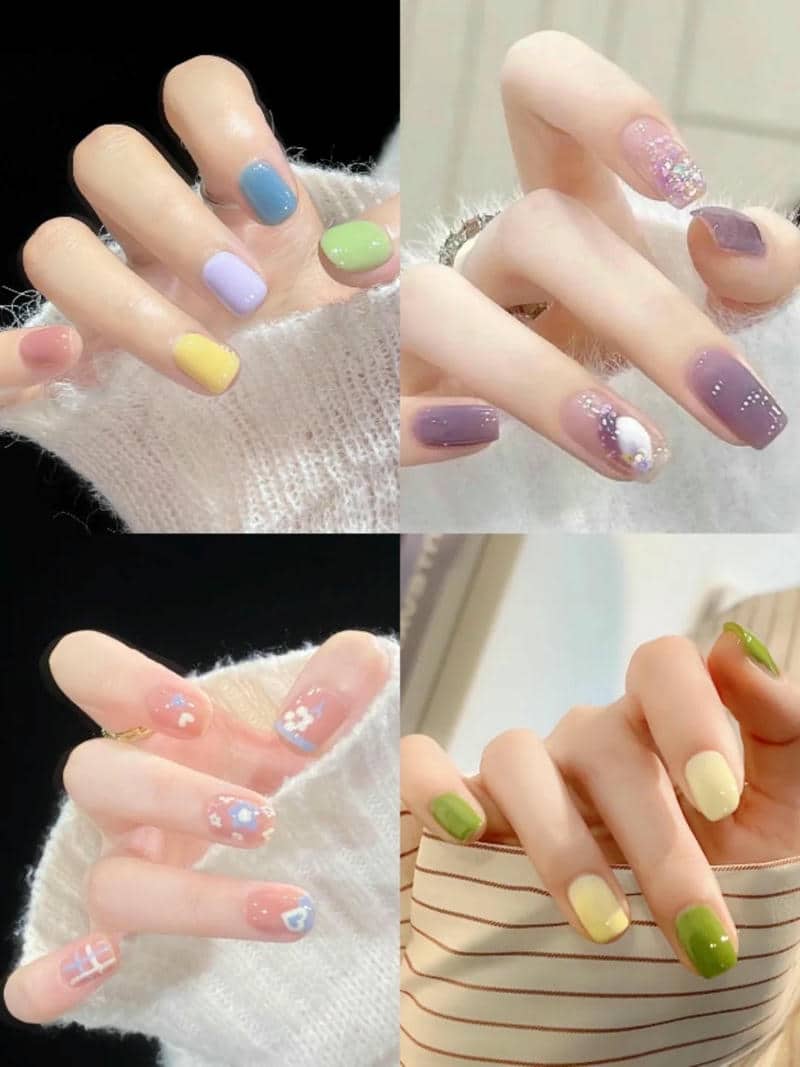 เล็บเจลสีรุ้ง-1