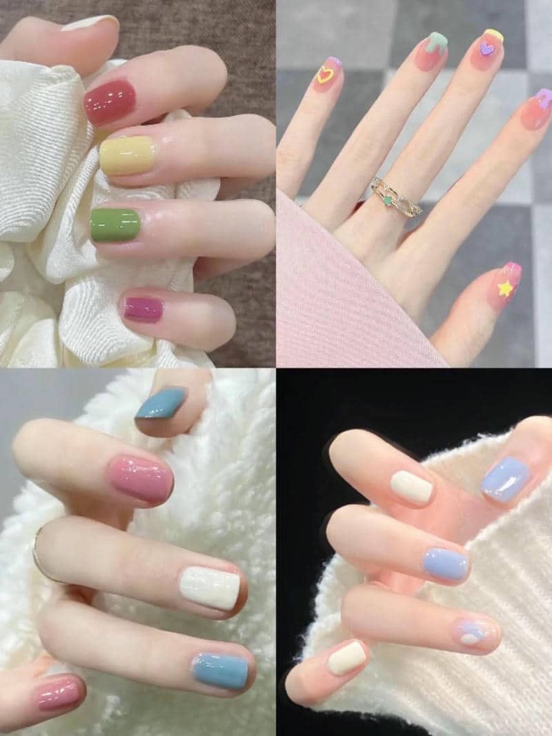 เล็บเจลสีรุ้ง