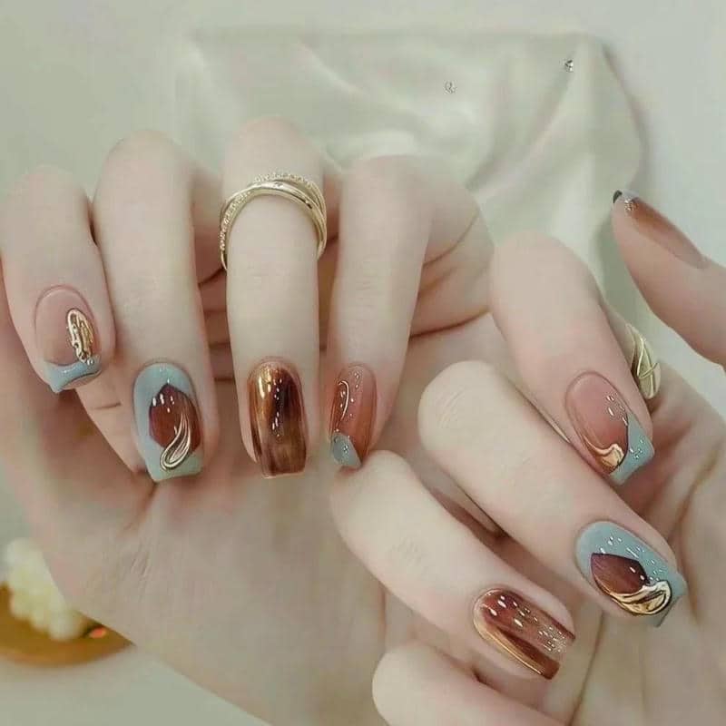 แบบเล็บสวยๆสีเขียว-1