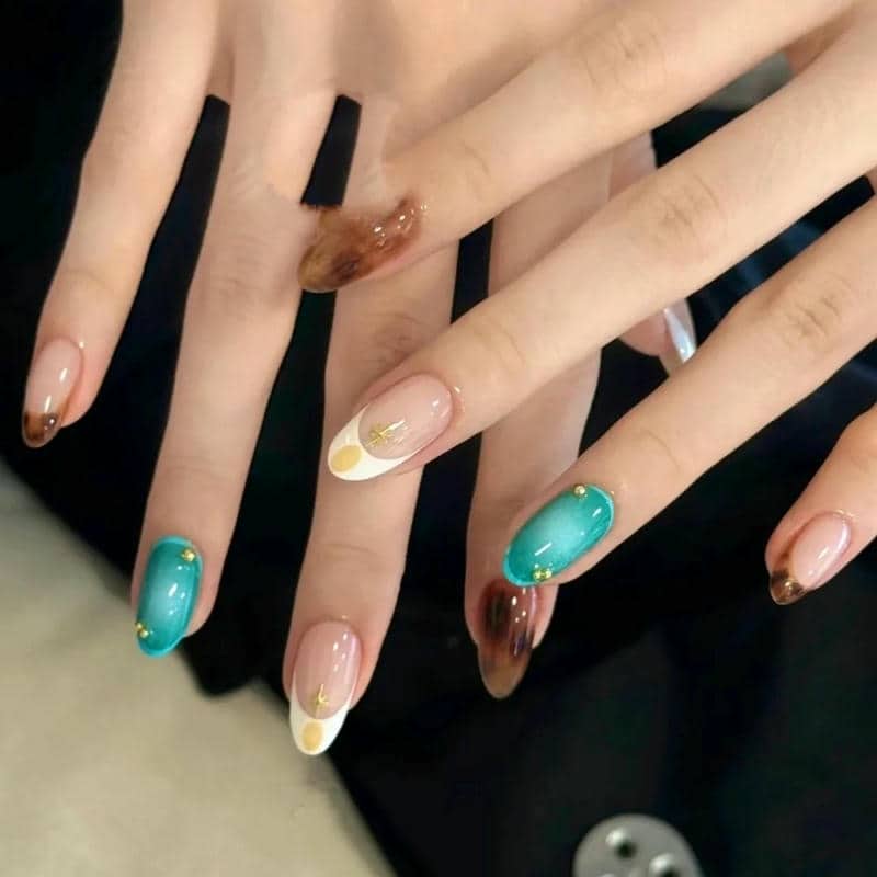 แบบเล็บสวยๆสีเขียว