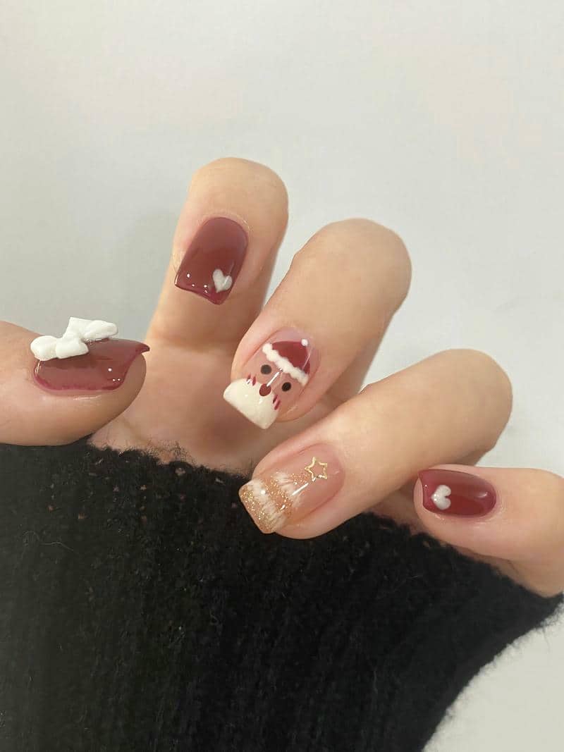 แบบเล็บเจล คริสต์มาส