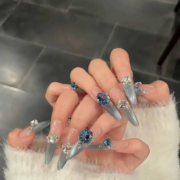 โทน สีน้ำเงิน เล็บ สีน้ำเงิน