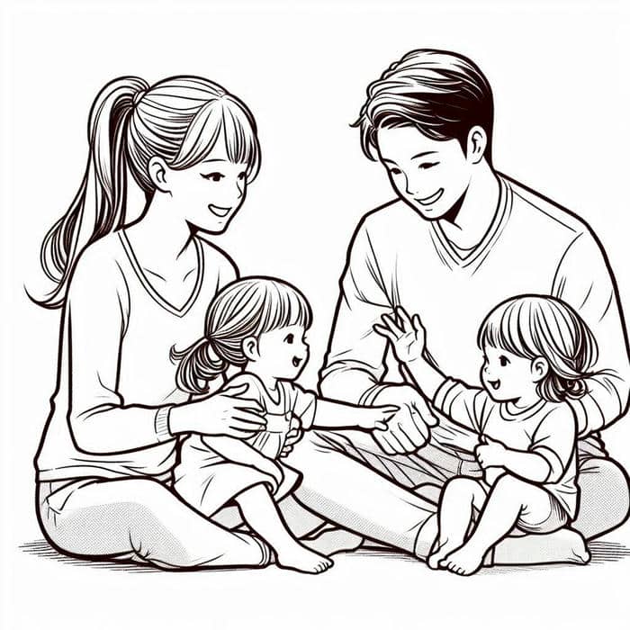 ครอบครัว สุขสันต์ ภาพ ระบายสี ครอบครัว