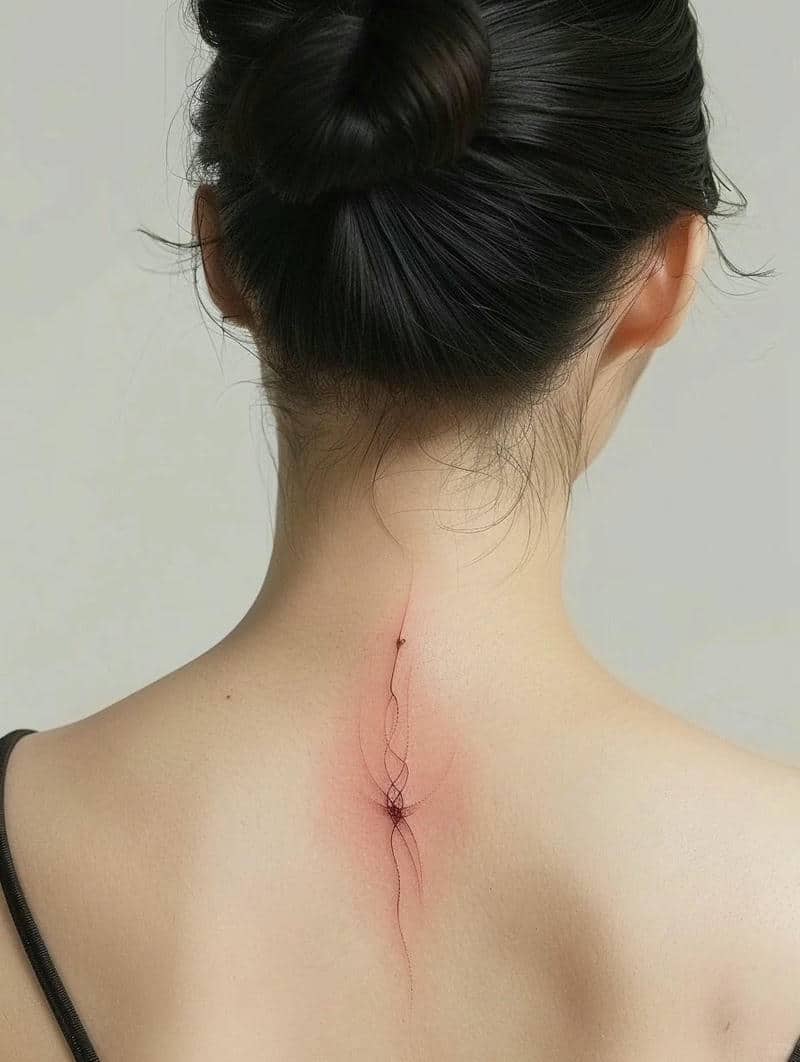 ตรง ท้ายทอย รอย สัก ต้นคอ ผู้หญิง-1