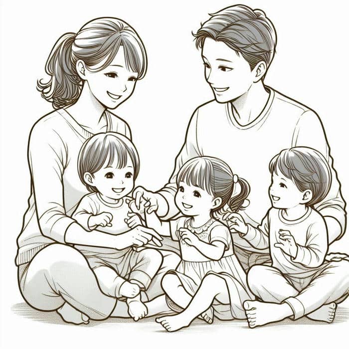 ภาพระบายสี ครอบครัว-3