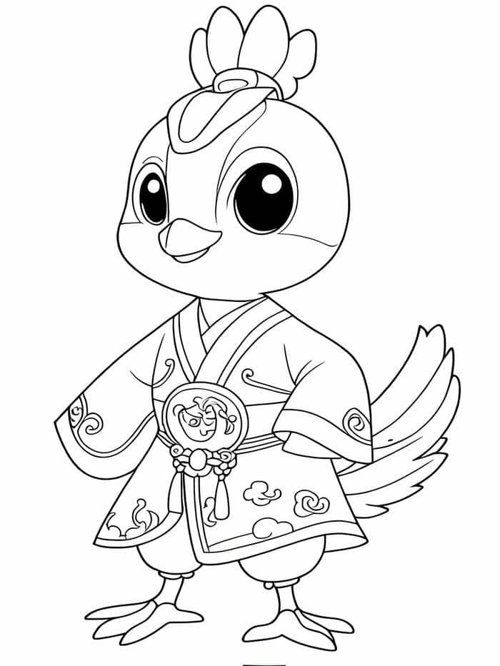 ภาพระบายสี ไก่-2
