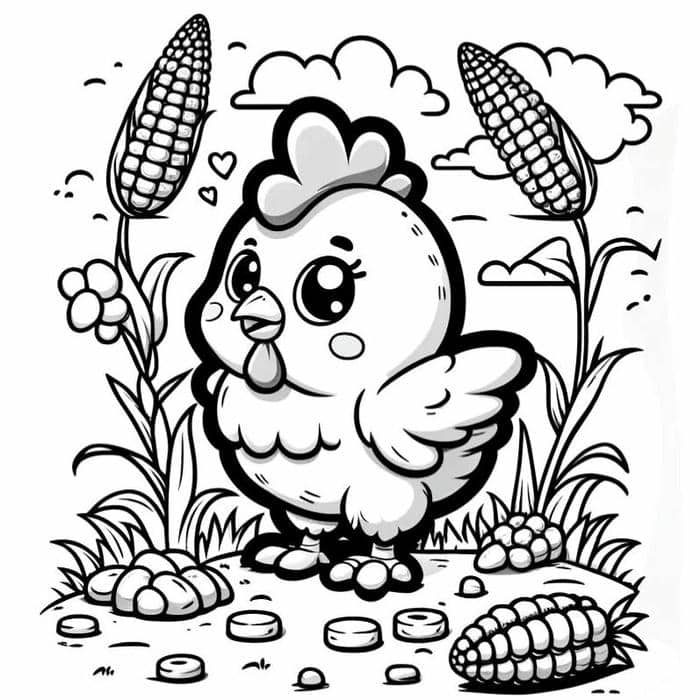 ภาพระบายสีไก่-1