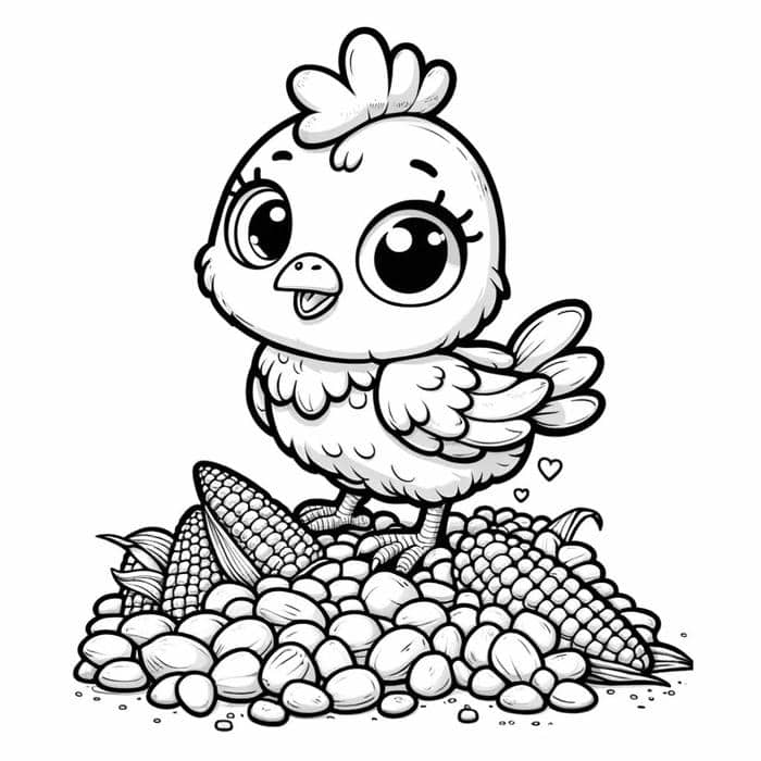 ภาพระบายสีไก่