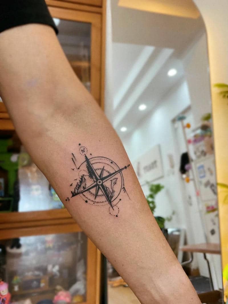รูปเข็มทิศลายสัก