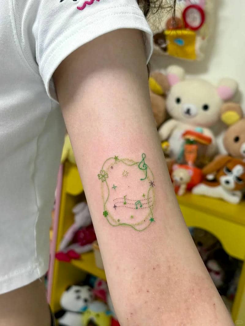 ลายสัก ใบโคลเวอร์ 4 แฉก-2