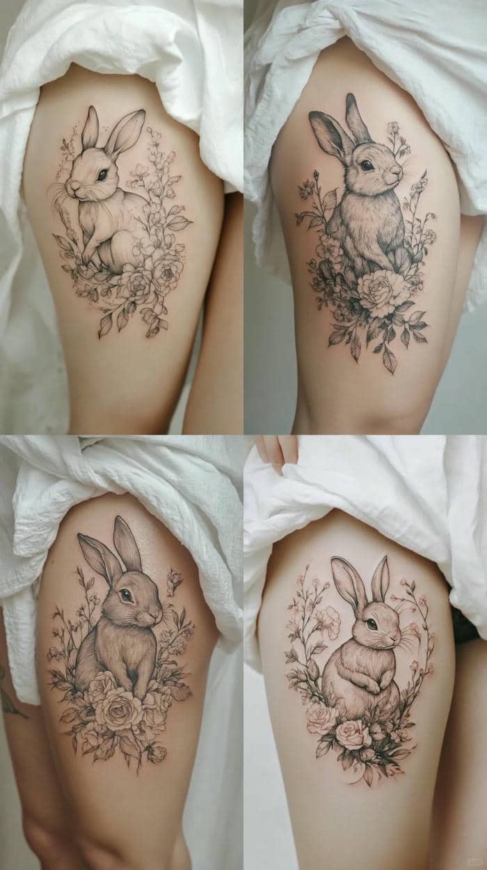 ลายสักกระต่ายญี่ปุ่น