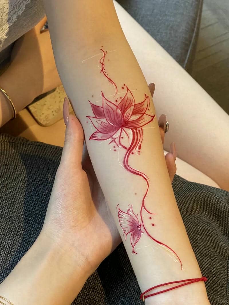 ลายสักดอกบัว ผู้ชาย