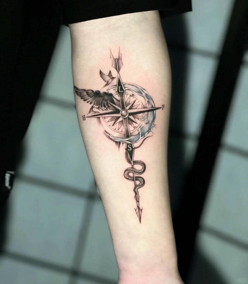 ลายสักรูปเข็มทิศ-1