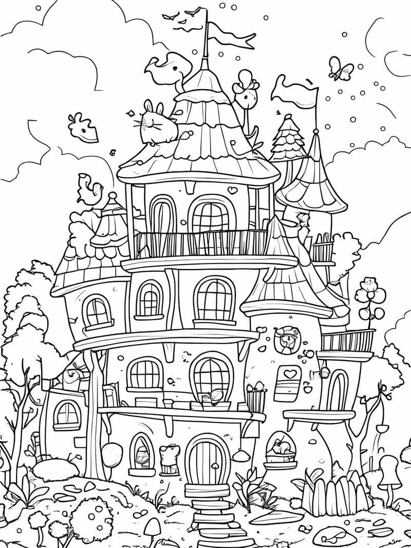 ภาพ ระบายสี บ้าน ของ ฉัน
