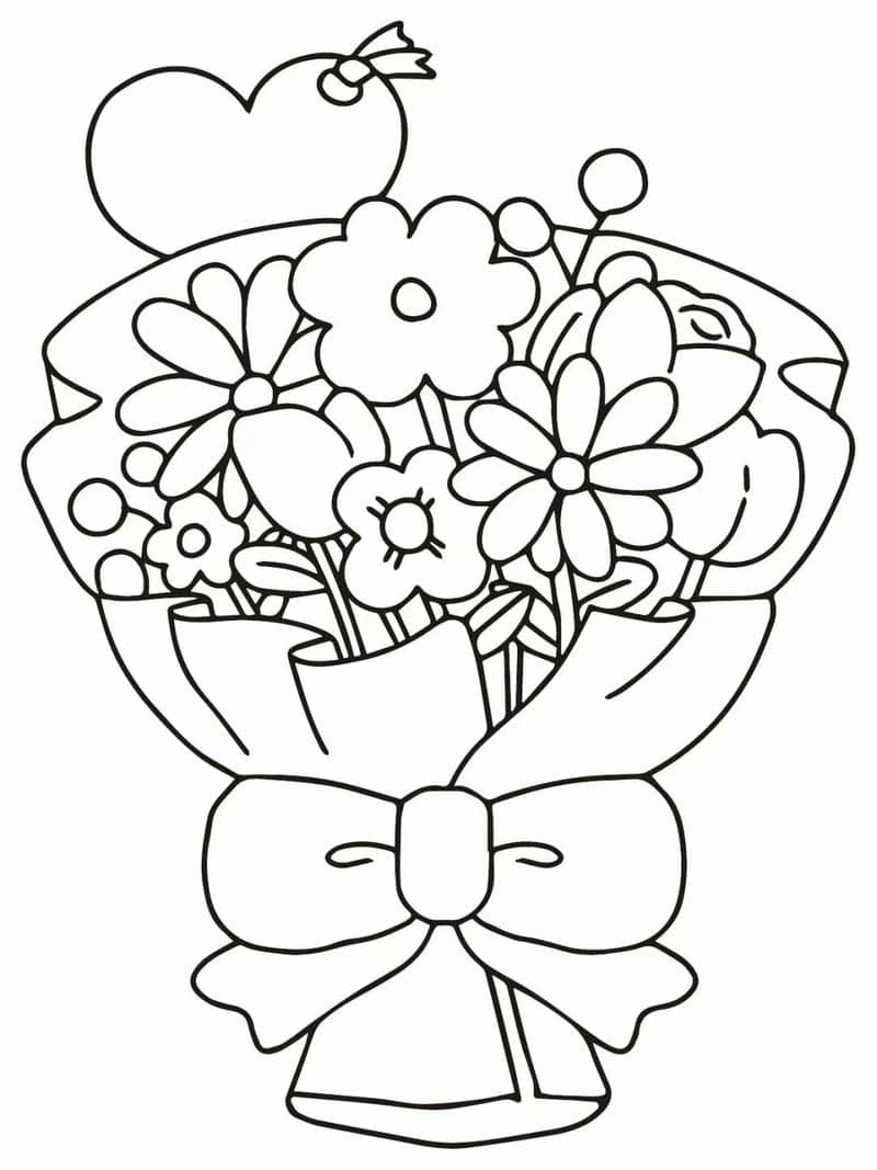 ภาพ ระบายสี สวน ดอกไม้-1